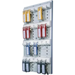 Durable Schlüsselbrett groß Key Board 24, mit Schlüsselhakenleiste für 24 Schlüssel, grau, 195610