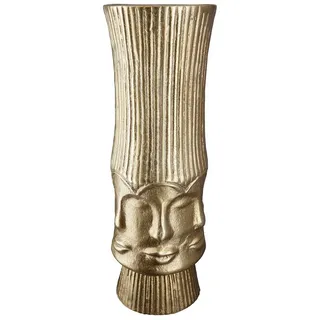 Gilde Dekovase »Face« Vase aus Aluminium, Dekoobjekt, goldfarben