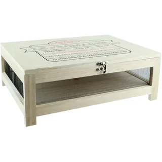 COOK CONCEPT Käsebox mit Holz- und Edelstahltablett Beige