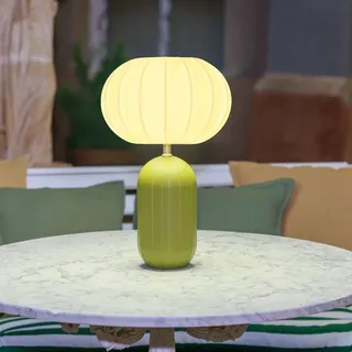 LED Akku Tischleuchte Solar dimmbar Olivgrün IP65 3000 k 44 cm Tischlampe Garten
