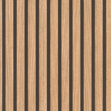 Tapete 278408 - Braune Papiertapete mit Holz-Optik, 3D -Paneele im modernen Skandi Look, Lamellenwand - 10,05m x 0,53m (LxB)