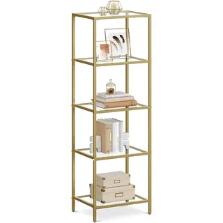 VASAGLE Bücherregal 40 x 30 x 124,5 cm Gold