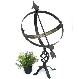 DanDiBo Ambiente DanDiBo Sonnenuhr Garten Groß Metall Schwarz Schmiedeeisen Deko Wetterfest 70 cm Gartenuhr Uhr