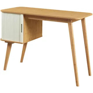 [en.casa] Schreibtisch Tysvær Bambus / Cremeweiß