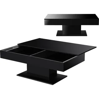 Couchtisch 'Lünen' mit 2 Staufächern 40 x 110 x 60 cm Schwarz Hochglanz - Schwarz