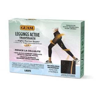 Guam, Aktive Leggings Damen mit Guam Meeresalgen und den Vorteilen der Ferninfrarotstrahlen FIR, atmungsaktives Gewebe, Bauch-weg-Effekt, nahtlos, Made in Italy, Größe L-XL, 48-50