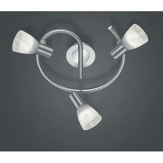 Trio Levisto 3 E14 abstrakt Nickel matt, Glas alabasterfarbig weiß