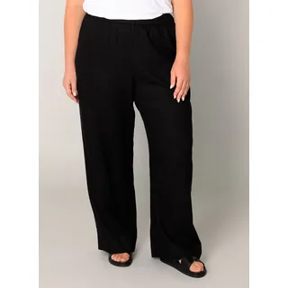 Base Level Curvy Leinenhose »Yula« Sommerhose, Leinen-Viskose-Mix, mit elastischem Bund, schwarz