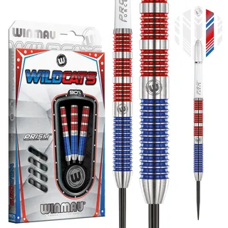 WINMAU Wildcats 21 Gramm Profi Wolfram Steeltip Dartpfeile Set mit Flights und Schäfte