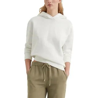 Marc O'Polo Denim Damen Hoodie aus Bio-Baumwolle mit gefütterter Kapuze, Weiß (Silky White), XXL