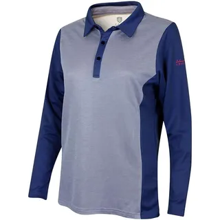 Island Green Damen Langarm Modal Polo Top L Französisches Marineblau/Rot
