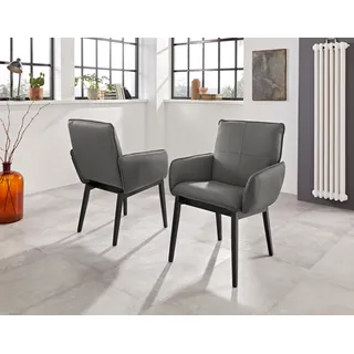 Home Affaire Armlehnstuhl Model 6 Microfaser grau 2er Set