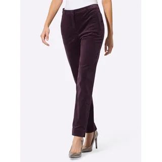 Cordhose CREATION L, Damen, Gr. 44, Normalgrößen, lila (aubergine), 78% Baumwolle, 20% Modal, 2% Elasthan, unifarben, Hosen Cordhose