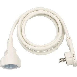 Brennenstuhl Verlängerungskabel mit Winkel-Flachstecker IP20 weiß H05VV-F 3G1,5, 2m (1168980220)