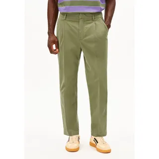 TAAMIR PLISSIERTE CHINOHOSE |  Bio-Baumwoll-Mix - grün (32)