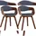 Esszimmerstuhl 2er Set Polyester Walnuss/Blau