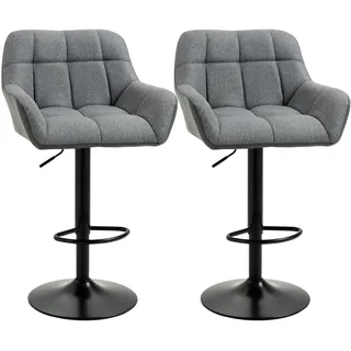 Homcom Barhocker Grau Kunststoff, 52.5x114x57.5 cm