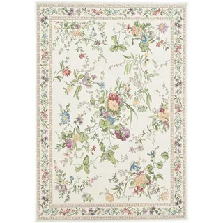 THEKO »Flomi Sagrini« rechteckig 4 mm Höhe Flachgewebe, Pastell-Farben, Blumen Design, beige