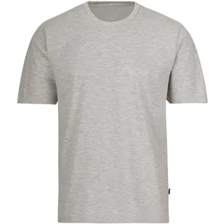 T-Shirt TRIGEMA "TRIGEMA T-Shirt DELUXE Baumwolle", Damen, Gr. XXL, grau (grau, melange), Single Jersey, 100% Baumwolle, Basic, lang, Rundhals, Shirts T-Shirt