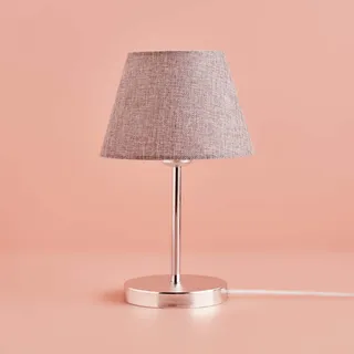 Opviq, AYD-3405, Tischlampe, 100 % Stoff, Grau, 22 x 22 x 37 cm - Grau, Silber