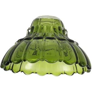 DIKACA Glas Lampenschirm Blumenform Kleiner Grüner Glasschirm D17cm H10cm Ersatzschirm für Pendel und Tischlampen Hohe Lichtdurchlässigkeit Robustes Vintage Material