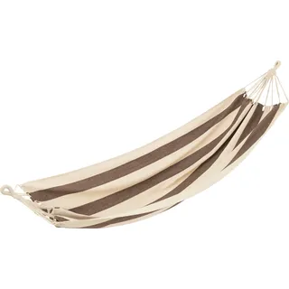 J-Line Hängematte Grosse Streifen Baumwolle/Polyester Braun/Ecru - Braun