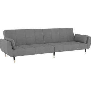vidaXL Schlafsofa 2-Sitzer mit 2 Kissen Hellgrau Samt - Grau