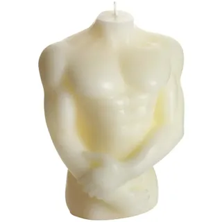 Dekohelden24 Mars-Figur Kerze 12 cm weiß