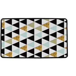 Butter Kings "Gold Dreiecke Multifunktionale Teppich, Mehrfarbig, 75 x 45 cm