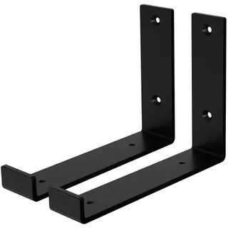 Ml-Design Regalhalterung , Schwarz , Metall , 14.5x4x21 cm , Wohnzimmer, Regale, Wandregale