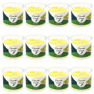 Citronella Kerze Outdoor Groß, 12 Stück 2.1oz Natürliche Sojawachs Kerzen Frischer Duft Citronella Teelichter,Anti Mücken Kerze für Camping Garten Picknicks Lang Anhaltende Brenndauer Rauchfrei