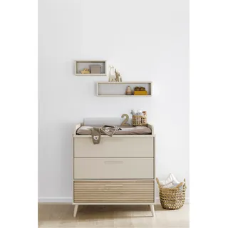 Paidi "EEFJE in Beige, 3 Schubladen mit Soft-Close, verschiedene Ausführungen", bis 50 kg langlebige Kommode, geprüfte Sicherheit, Wickeltisch aus Holz 95 cm, cashmere, beige, cashmere, beige,