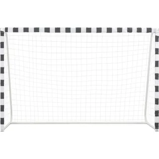 vidaXL Fußballtor 300 x 200 x 90 cm Metall Schwarz und Weiß - Weiß