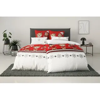 my home Bettwäsche »Janina in Gr. 135x200 oder 155x220 cm« 2 Stk. tlg. 100% Baumwolle, viele Winterdesigns: Patchwork, Schneemann, Eule, Bär, rosa