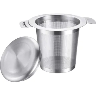 Westmark Dauerfilter/Teefilter/Dripper Edelstahl, Mit Deckel, Teatime, 18/8 Edelstahl, 7,5 x 9,5 cm, 15762260, Silber