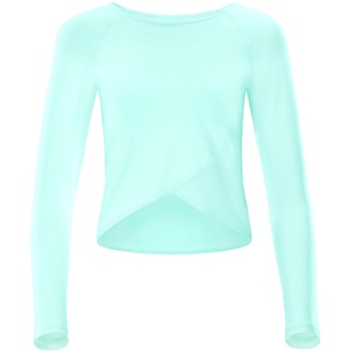 Winshape Functional Light and Soft Cropped Long Sleeve Top AET131LS mit Overlap-Applikation, Ultra Soft Style, Fitness Freizeit Yoga Pilates