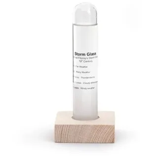 Kikkerland - Storm Glass Tube With Beechwood Base (ST71)