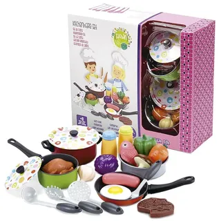 Tachan Set Aus Farbenfrohen Küchenutensilien Aus Metall 22 Stücke - Multicolor - 3-6 Jahre