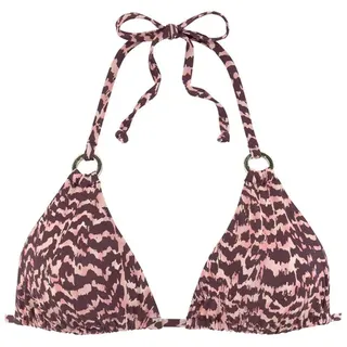 LASCANA Triangel-Bikini-Top Damen bordeaux bedruckt Gr.34 Cup C/D