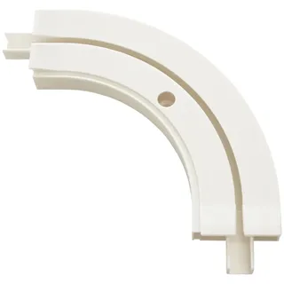 GARDINIA Erkerbogen für Vorhangschienen-Verlängerungen GE1 / 1-läufige Gardinenschiene, 90°-Winkel, 13,5/13,5 cm, Kunststoff, Weiß
