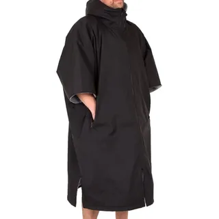 Lifeventure Short-Sleeve Changing Robe | Windproof, Waterproof, Anti-Odour Treated, Fleece Lined Poncho Coat for Swimming, Surfing, Camping