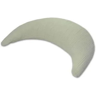 Theraline Musselinmond inkl. Bezug aus 100% Baumwolle, Stillkissen, Bauchstützkissen, Kuschelkissen, Reisekissen (Salbei)