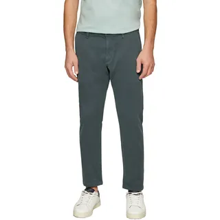 Chinohose S.OLIVER, Herren, Gr. 30, Länge 34, grau (dunkelgrau), Web, Obermaterial: 98% Baumwolle, 2% Elasthan, unifarben, lang, Hosen Chinohose, mit Stretch
