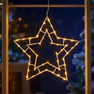 LED Weihnachts Fenster Silhouette XXL - Motiv: Stern