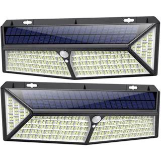 Solarlampen für Außen 430 LED 【USB Aufladung & 3500 Lumen】 Solarleuchte Außen mit Bewegungsmelder 4400mAh Superhelle 270°Solar Wasserdichte Wandleuchte Solarlicht Garten Solar Aussenleuchte