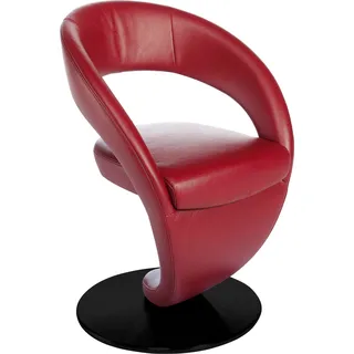 K+W Komfort & Wohnen Drehstuhl »Wave« () Design-Drehstuhl, schwarzer Drehteller, rot