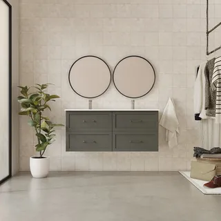 Randal Doppelwaschtisch DROME 120 cm Grau Matt mit Softclose