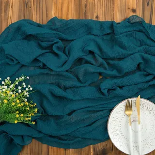 Tischläufer Musselin Türkis 80cm x 3m Käsetuch Stoff Hochzeit Petrol