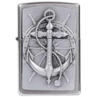 Zippo Nautic Emblem Chrome Brushed Sturmfeuerzeug