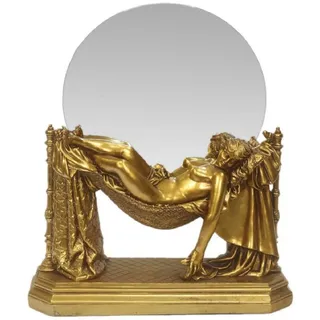 Casa Padrino Barock Tischspiegel Gold 30 x H. 37 cm - Standspiegel - Schminkspiegel - Kosmetikspiegel - Kleiner Deko Spiegel im Barockstil - Gold